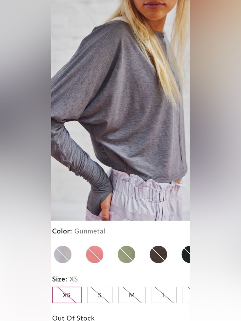 FP Movement by Free People ~ Tempo Resolution Layer ~ XS ~ Color: Gunmetal ~ NWT - Picture 7 of 15